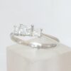 G39.  Platinum three stone princess cut diamond ring - Image 2